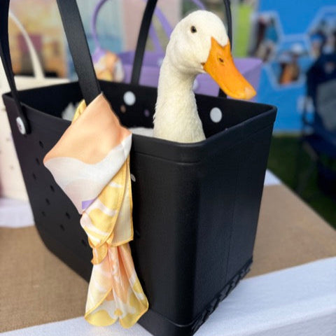 Rainbow Bay Duck in Black Big Burleigh Tote